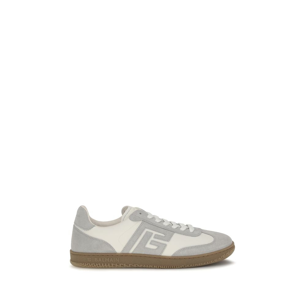 Balmain Swan Suede Leather Athletic Sneakers