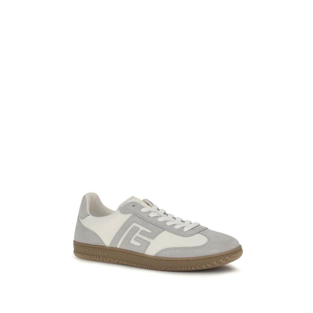 Balmain Swan Suede Leather Athletic Sneakers