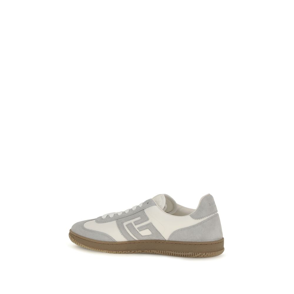Balmain Swan Suede Leather Athletic Sneakers