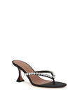 Amina Muaddi Gigi Silk Stiletto Heel Sandals - Black