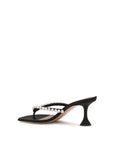 Amina Muaddi Gigi Silk Stiletto Heel Sandals - Black