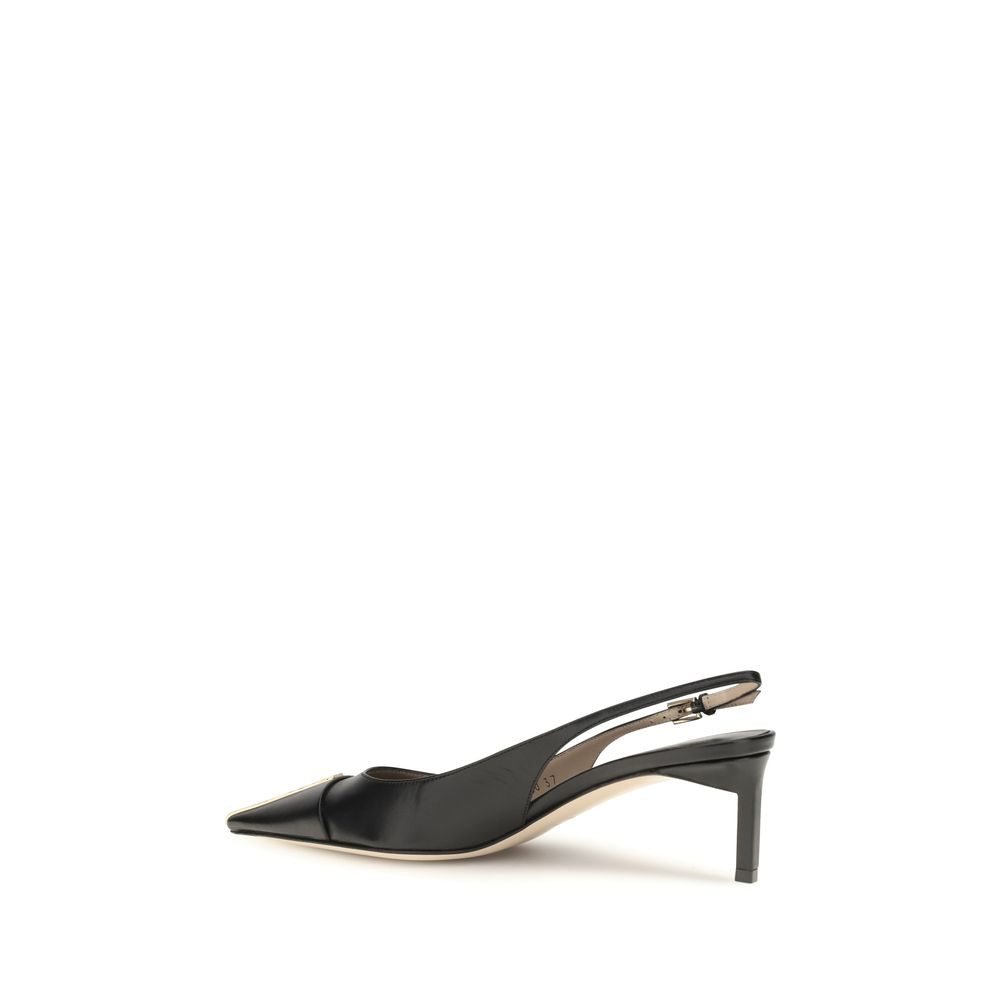 Tom Ford Leather Slingback Pumps - Black