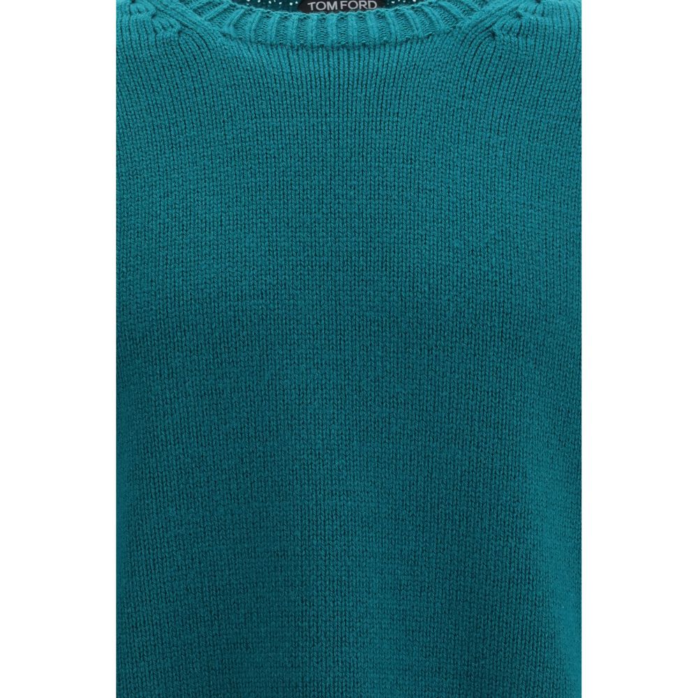 Tom Ford Crewneck Wool-Cashmere Sweater - Green