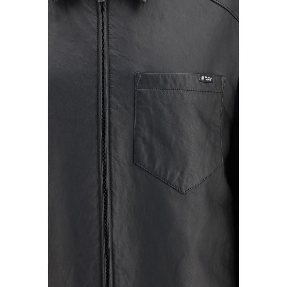 Prada Lambskin Leather Nappa Jacket - Black