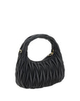 Miu Miu Wander Leather Hobo Bag - Black