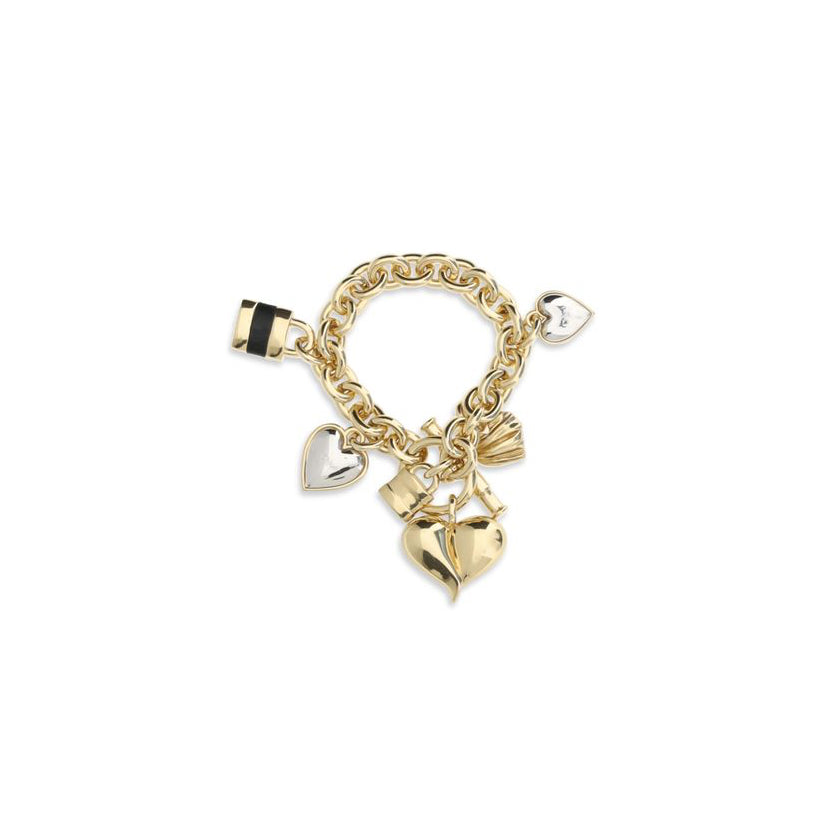Chloé Brass Heart Charm Bracelet - Gold