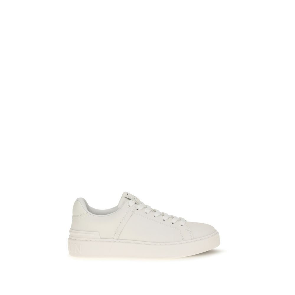 Balmain B-Court Leather Sneakers - All White