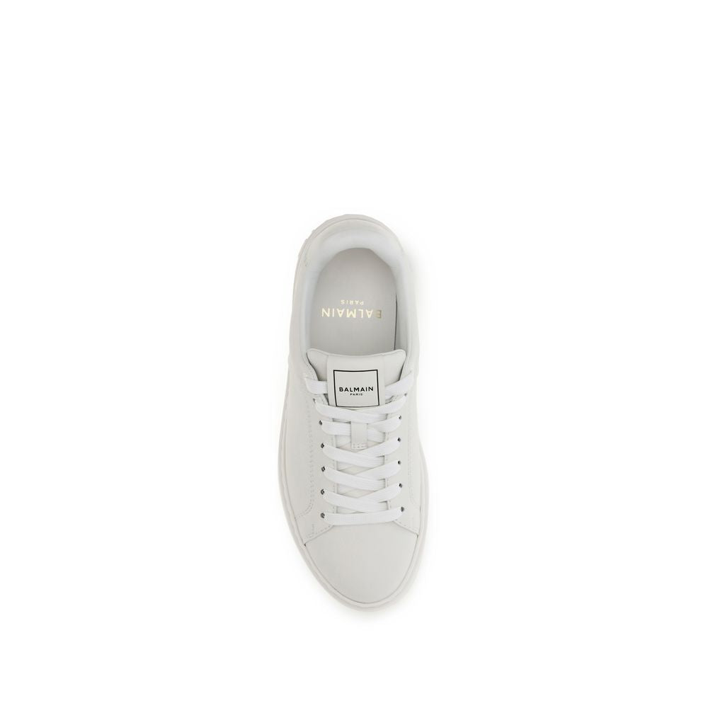 Balmain B-Court Leather Sneakers - All White