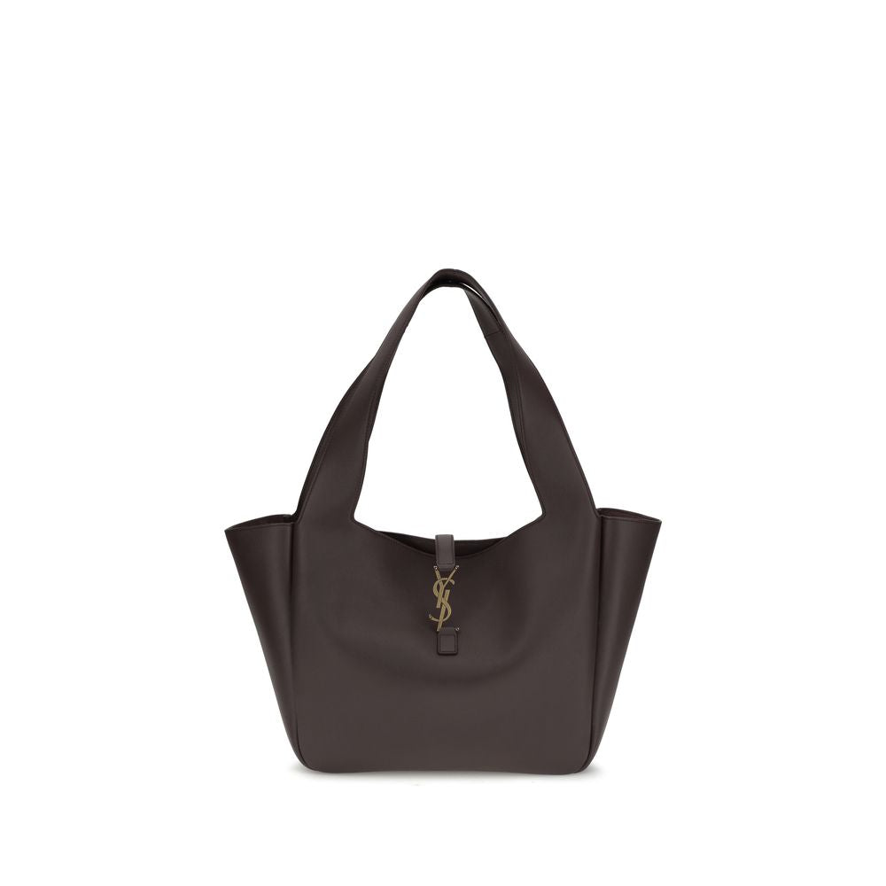 Saint Laurent Leather Le 5 à 7 Bea Tote Bag - Dark Brown