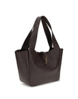 Saint Laurent Leather Le 5 à 7 Bea Tote Bag - Dark Brown