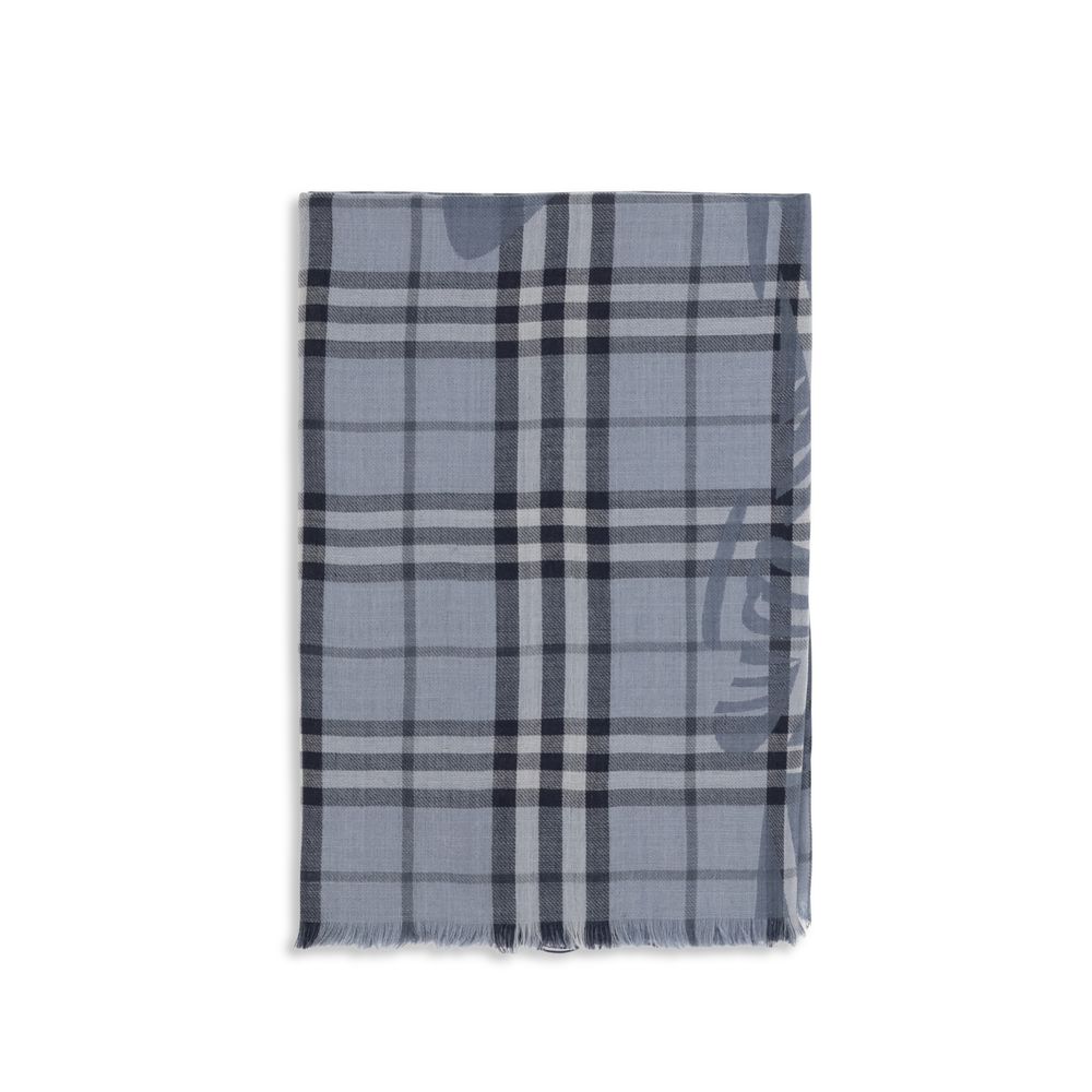 Burberry Checkered Wool-Silk Scarf