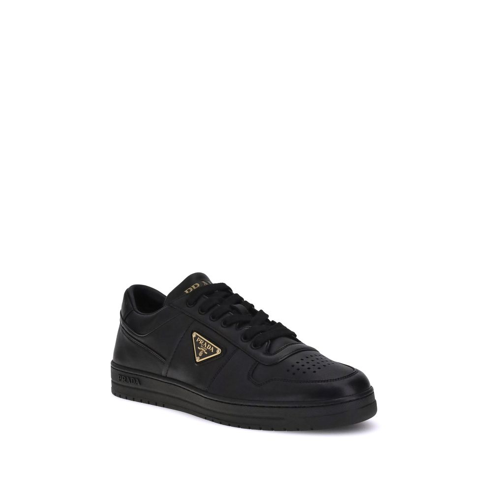 Prada Downtown Leather Sneakers - Black