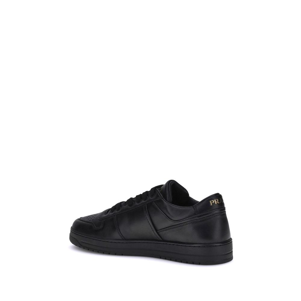 Prada Downtown Leather Sneakers - Black