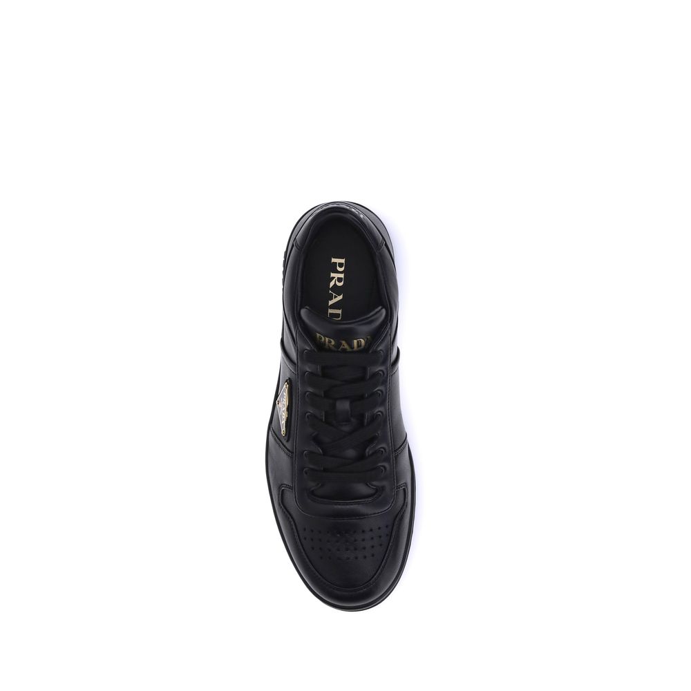 Prada Downtown Leather Sneakers - Black