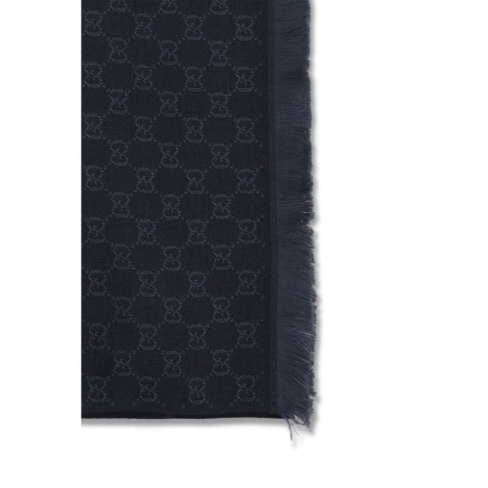 Gucci GG Supreme Embroidered Wool Scarf - Black