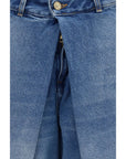 Balmain Relaxed Fit Barrel Leg Denim Jeans - Mid-Light Wash Blue