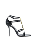 Saint Laurent Cassandra Stiletto Heel Sandals - Black