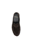 Saint Laurent Suede Leather Cassandre Le Loafers - Brown