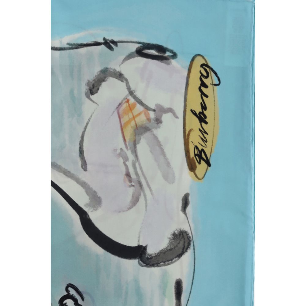 Burberry Swan Lake Print Silk Scarf