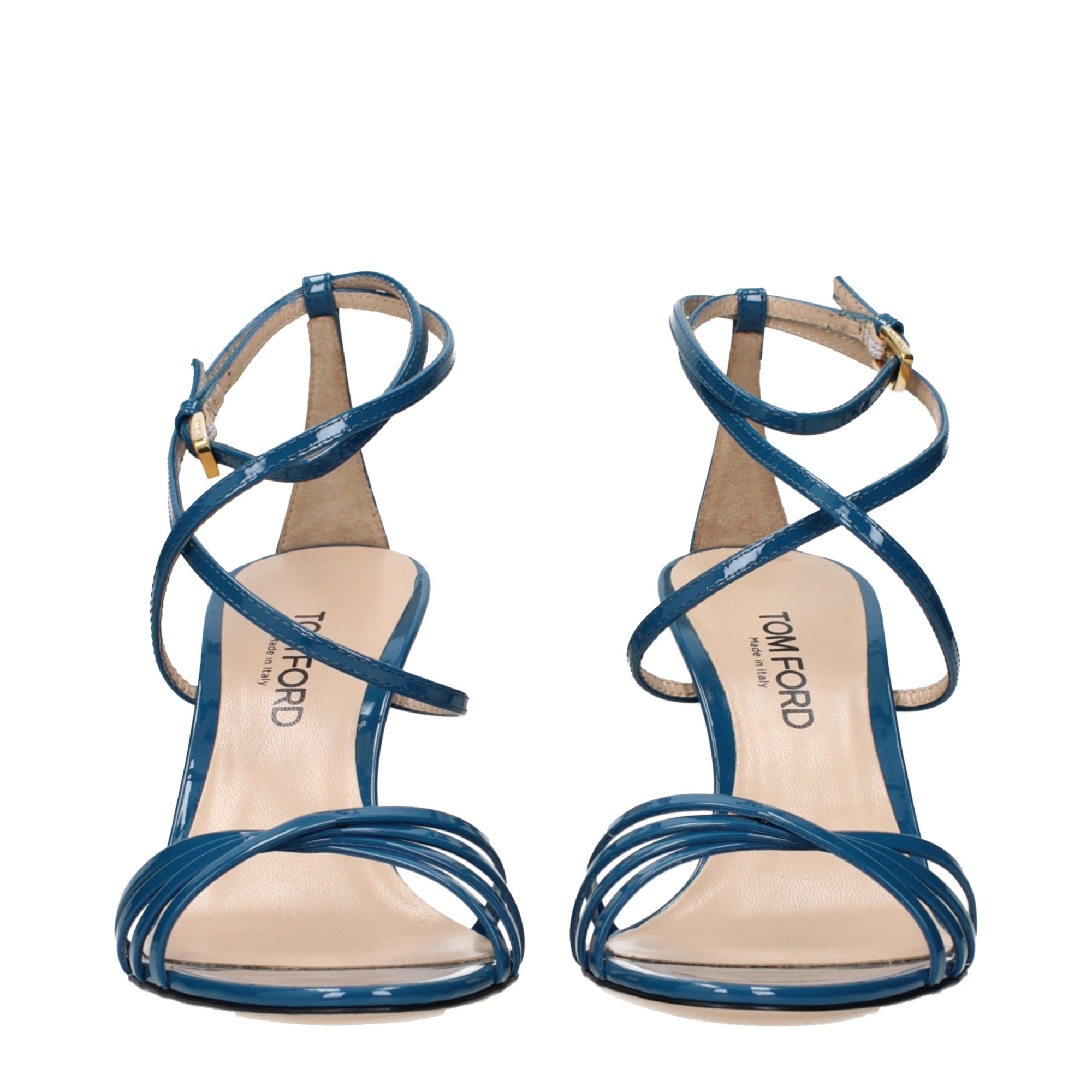 Tom Ford Ida Leather  Stiletto Heel Sandals - Blue