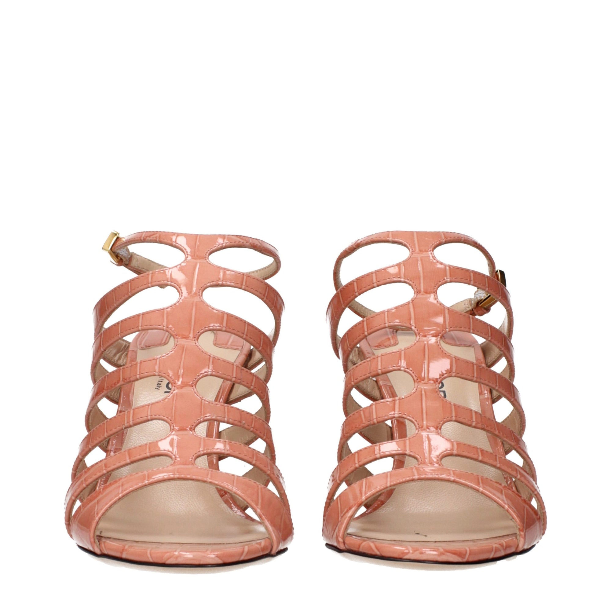 Tom Ford Crocodile Embossed Leather Stiletto Heel Sandals - Pink