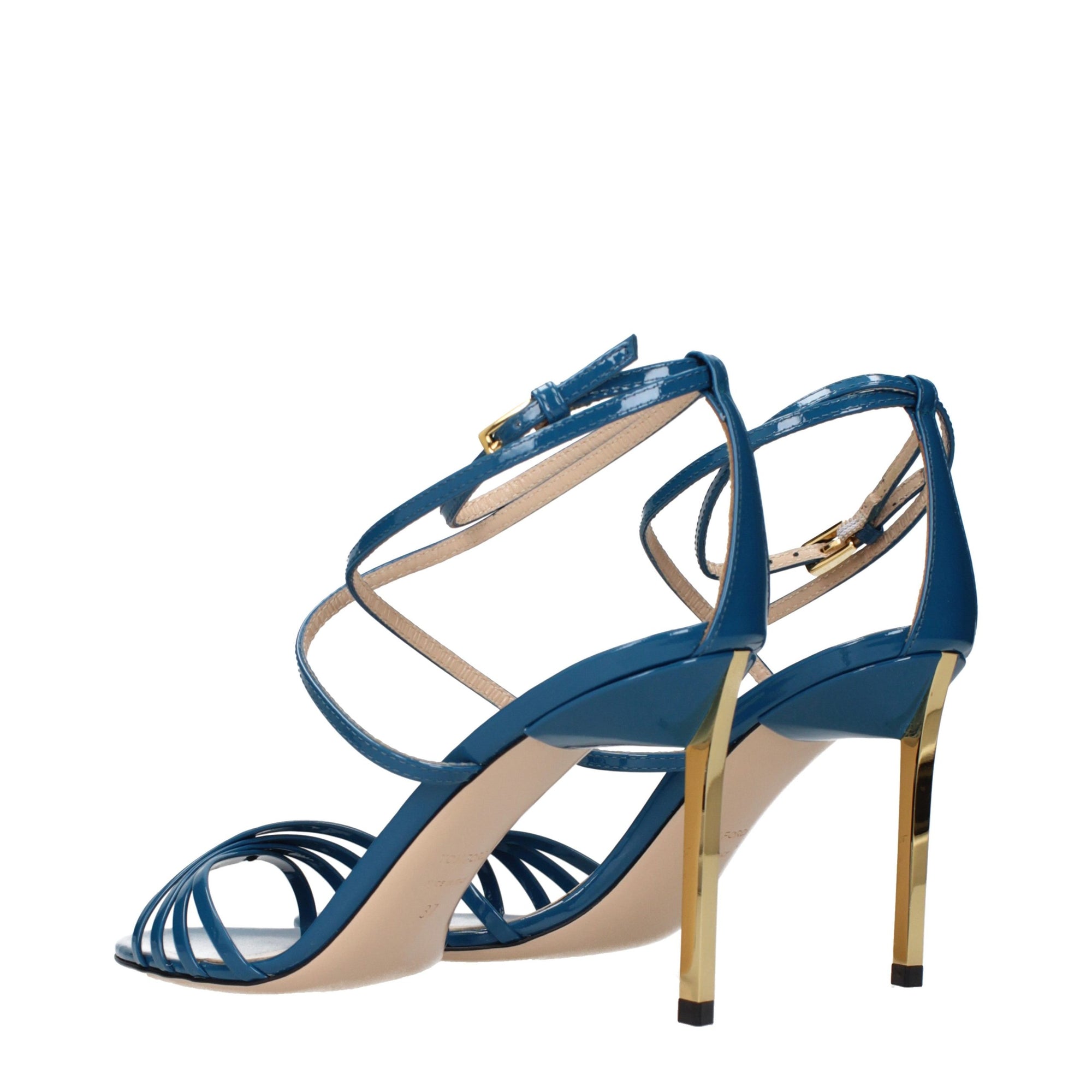 Tom Ford Ida Leather  Stiletto Heel Sandals - Blue