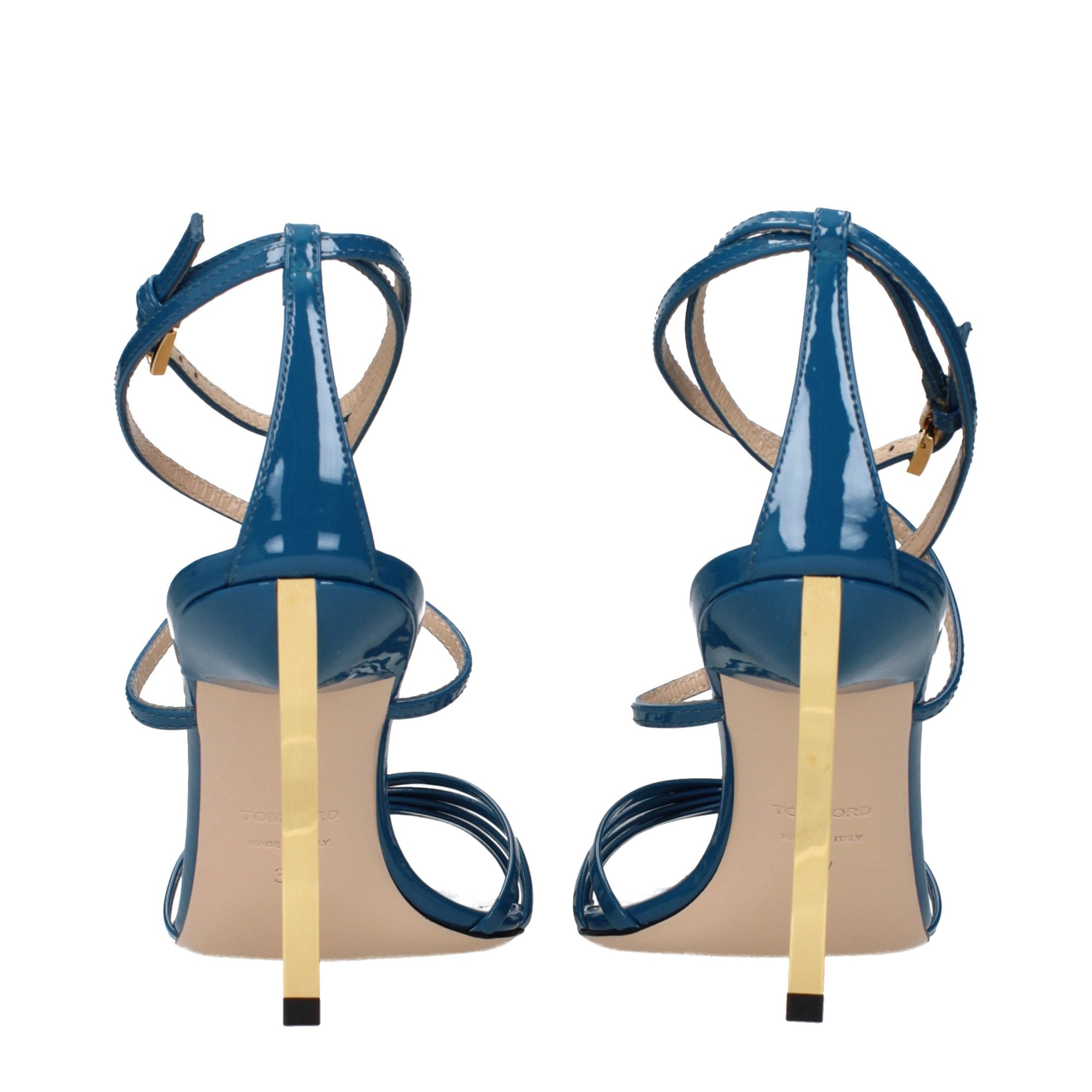 Tom Ford Ida Leather  Stiletto Heel Sandals - Blue