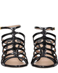 Tom Ford Crocodile Embossed Leather Stiletto Heel Sandals - Black