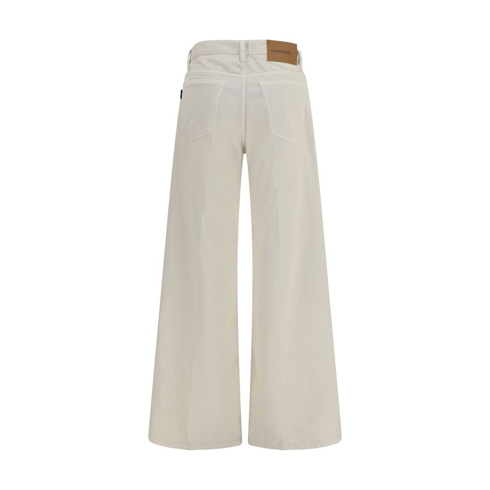 Haikure Clara Velvet Pier Flared White Denim Jeans