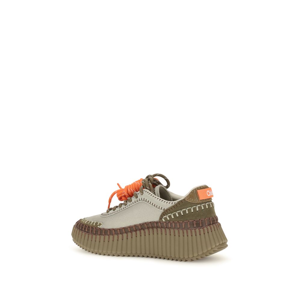 Chloé Nama Chunky Platform Sneakers With Contrast Lace-Up