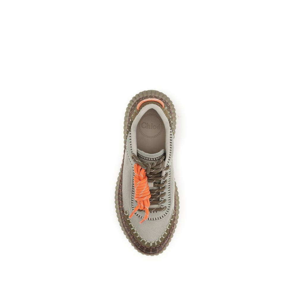 Chloé Nama Chunky Platform Sneakers With Contrast Lace-Up