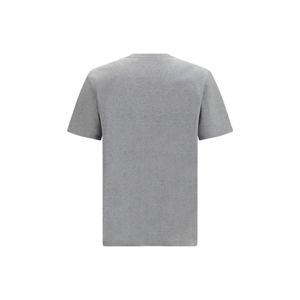 Balmain Cotton Embroidered Logo T-Shirt - Gray/Grey