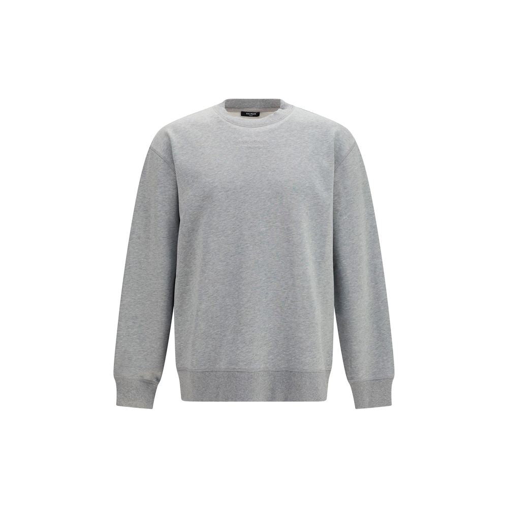 Balmain Cotton Sweatshirt - Marle Gray/Grey