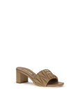 Miu Miu Matelassé Leather Block Heel Sandals - Warm Beige