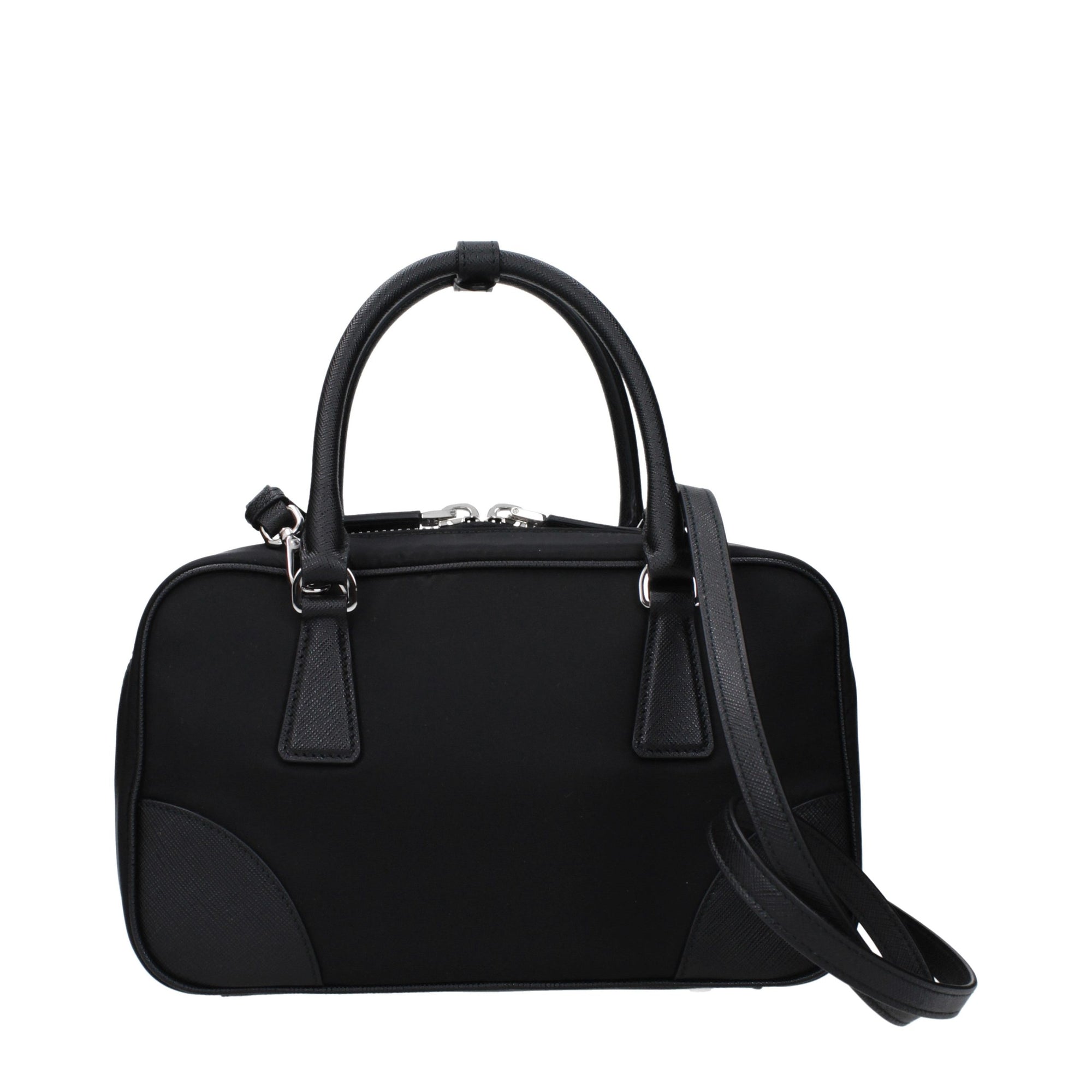 Prada Sequins Fabric Handbag - Black