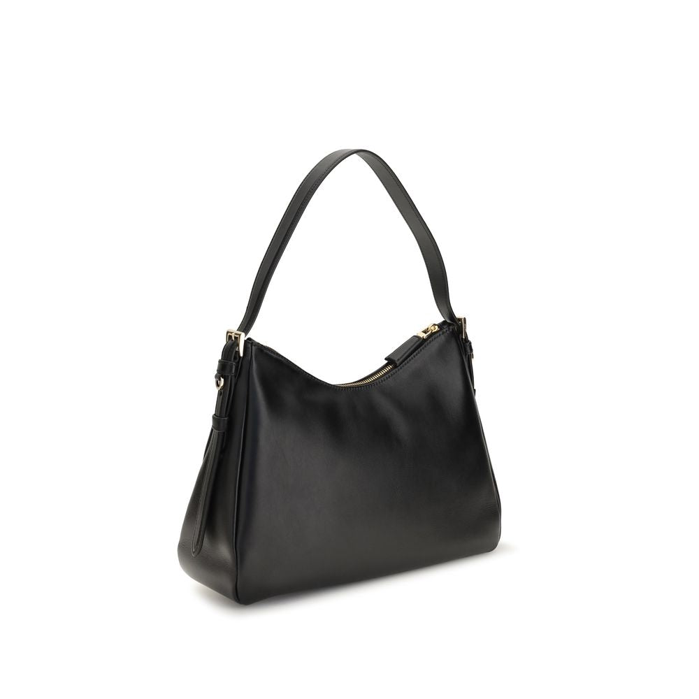 Prada Aimée Medium Leather Shoulder Bag - Black