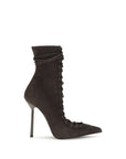 LE SILLA Colette Lace-Up Leather Stiletto Heel Boots - Deep Brown