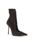 LE SILLA Colette Lace-Up Leather Stiletto Heel Boots - Deep Brown