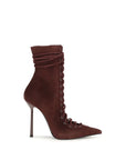 LE SILLA Colette Lace-Up Leather Stiletto Heel Boots - Mocha Brown