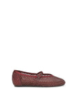 LE SILLA Gilda Embellished Leather Mary Jane-Ballet Flats - Burgundy