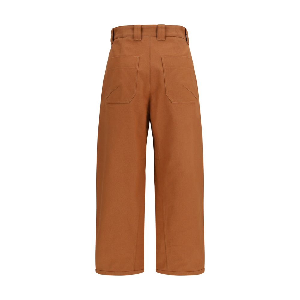 Chloé Cotton Barrel-Leg Pants - Burnt Orange