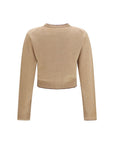 Chloé Wool Heart Logo Cardigan - Beige