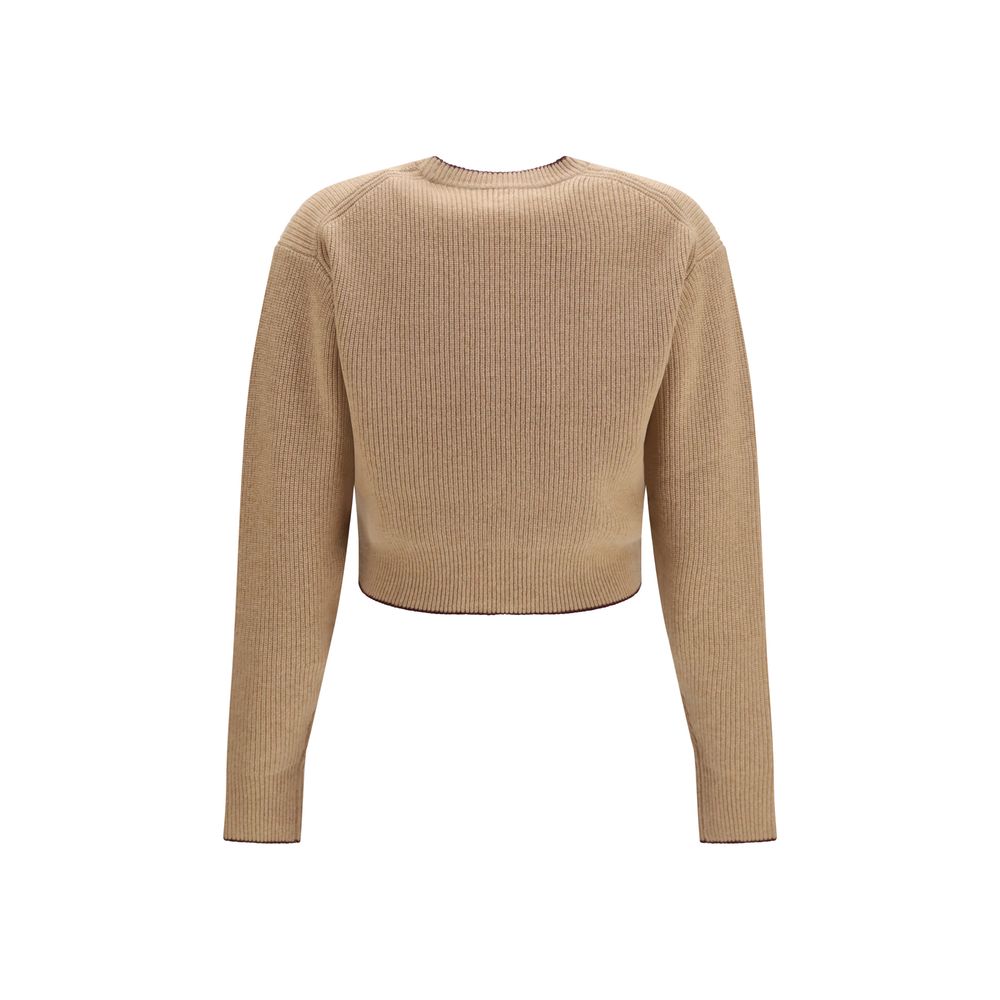 Chloé Wool Heart Logo Sweater - Warm Beige