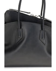 The Attico La Passeggiata Leather Medium Top Handle Handbag - Black