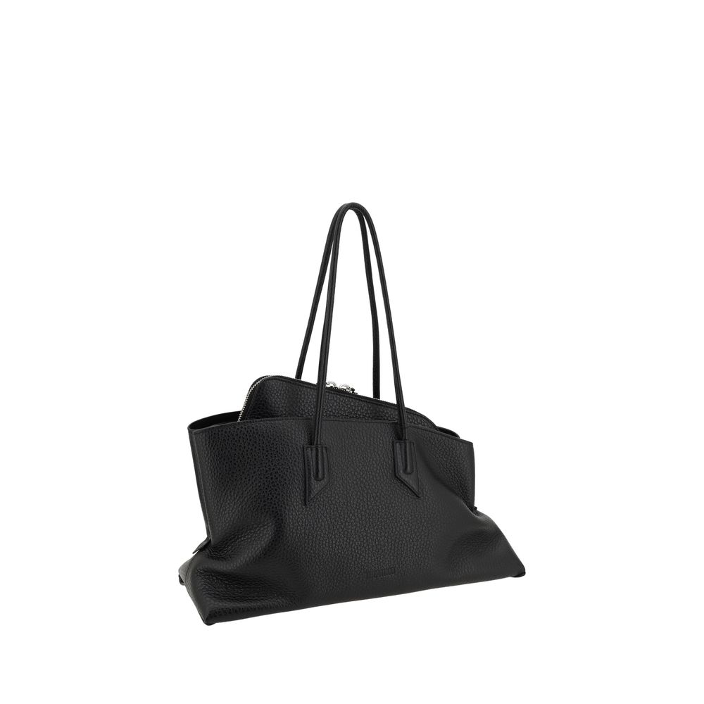 The Attico La Passeggiata Medium Leather Handbag - Black