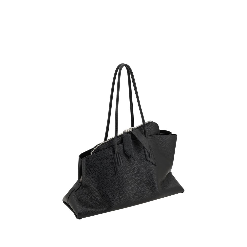 The Attico La Passeggiata Medium Leather Handbag - Black