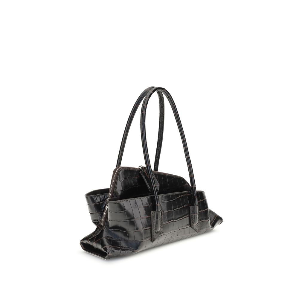The Attico La Passeggiata Croc Embossed Leather Tote Bag