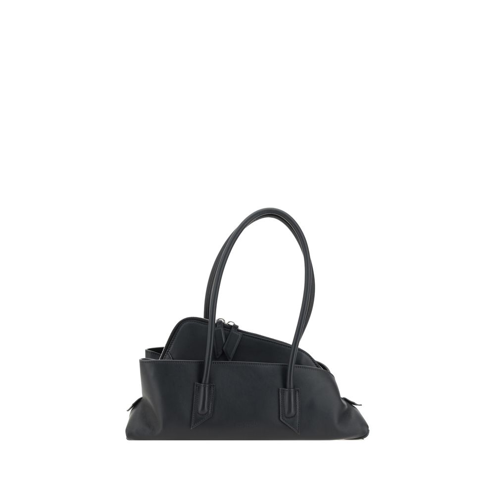 The Attico La Passeggiata Leather Small Top Handle Handbag - Black