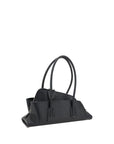 The Attico La Passeggiata Leather Small Top Handle Handbag - Black