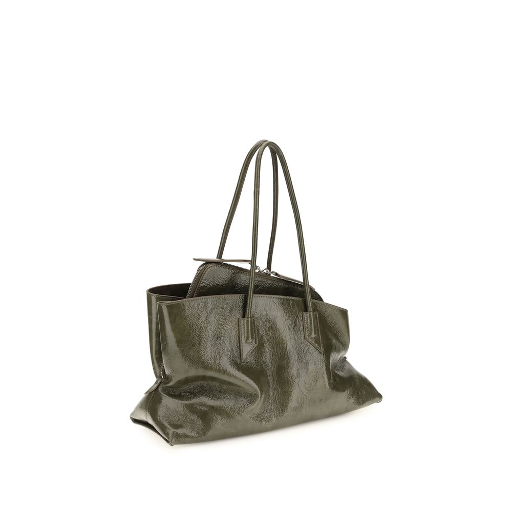 The Attico La Passeggiata Leather Medium Top Handle Handbag - Musk